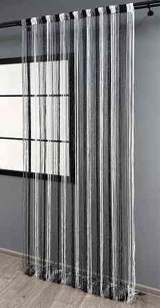 Шторы-нити с люрексом Графитовый с черным и белым 300х300см 1 шт (61-102) Киев