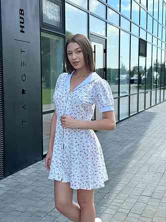 Жіноча міні-сукня з штапелю Рожеві квіти XS-S Харків