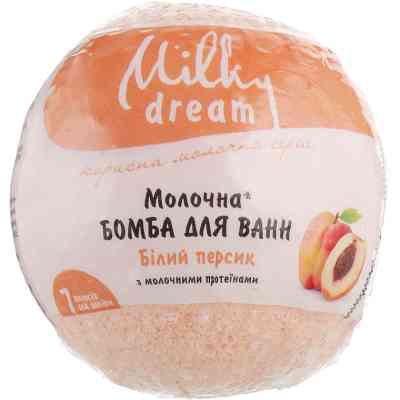 Бомбочка для ванны Milky Dream Молочная Белый персик с молочными протеинами 100 г (4820205300790) Винница