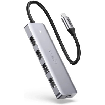 Концентратор Ugreen CM219 HUB Type-C to 4xUSB with USB-C Power Port (Gray) (70336) Вінниця - фото 1