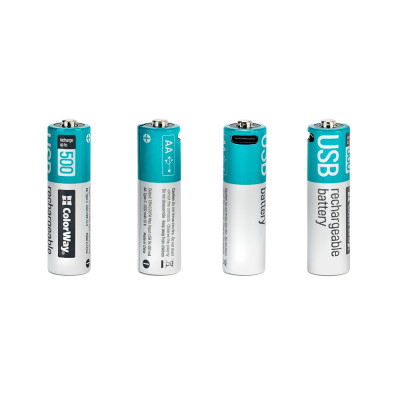 Акумулятор ColorWay AA USB-С 2220 mAh 1.5V (2шт) (Li-Polymer) (CW-UBAA-10) Вінниця - фото 9