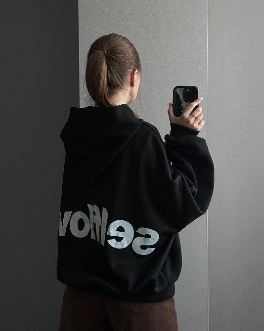 Жіноча стильна тепла худі оверсайз якісна трьохнитка на флісі Одеса - фото 4