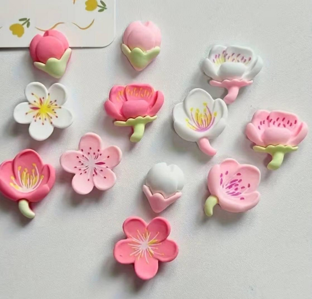 Магниты на холодильник цветы 15 шт декоративные розовые магниты набор Киев - изображение 3