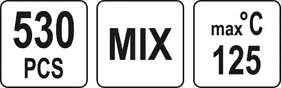 Кембрики термоусадні до t=125°C YATO : різних розмірів, 530 шт [60] Одесса