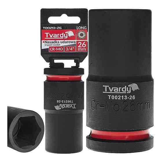 Головка ударна "Tvardy" з хром-молібденової сталі (Cr-Mo)  3/4"  6-гранна довга 26 мм Київ
