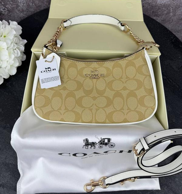 Сумка жіноча з двома ручками (Бежевий з білим) Вінниця - фото 5