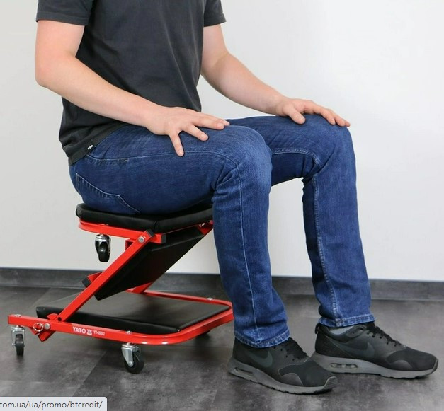 Лежак - стул автослесаря подкатной для ремонта автомобиля на СТО автосервиса, мастерской YATO YT-08802 Чернигов - изображение 8