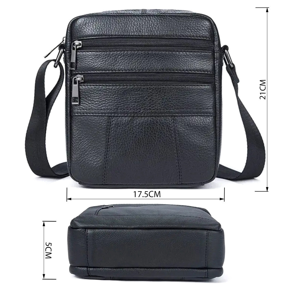 Сумка чоловіча флотар Чорна (Vintage) Київ - фото 7