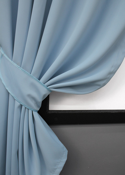 Комплект коротких штор VR-Textil Блэкаут Midnight № 1676ш Голубой 140х170 см 2 шт (35-0324) Киев - изображение 4