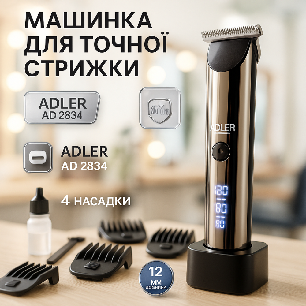 Набор инструментов для стрижки волос Adler AD 2834, Перезаряжаемый набор для стрижки волос BL-44 Львов - изображение 12
