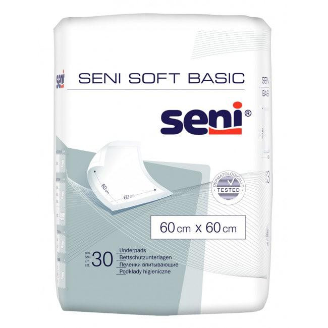 Пеленки гигиенические универсальные Seni Soft Basic 60см*60см, 30 шт. Кривой Рог - изображение 1