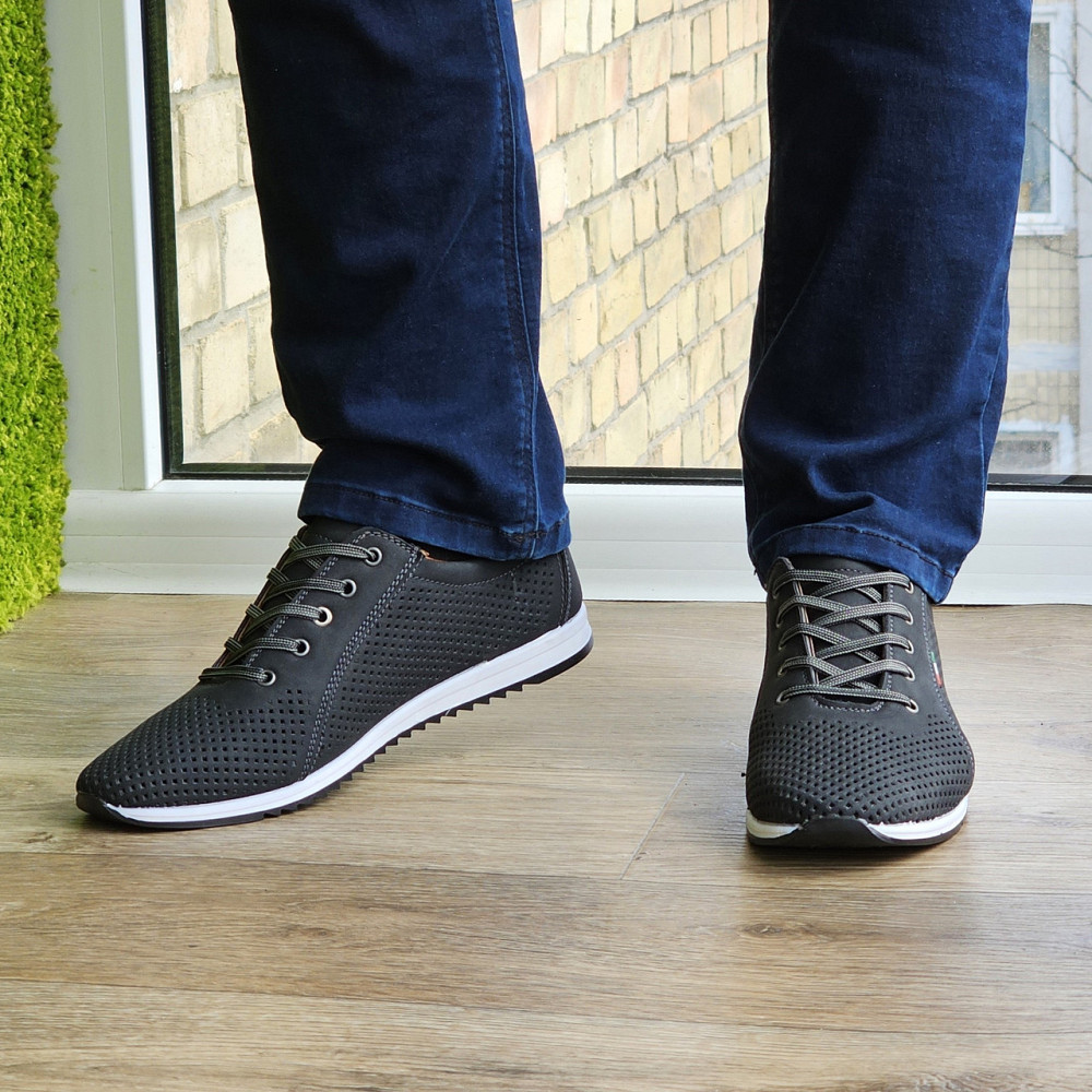 Чоловічі мокасини Літні Кросівки Сіточка Чорні (розміри: 40,41,42,43,44,45) Відео Огляд — 08-1 Дніпро - фото 10