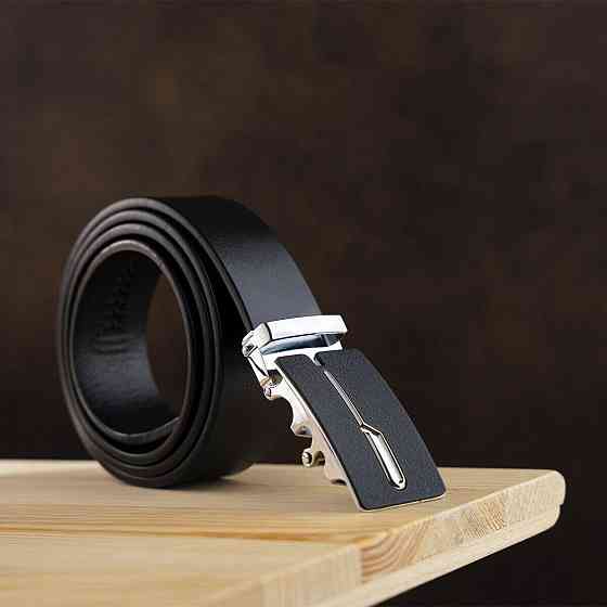 Ремінь чоловічий з матовою пряжкою Vintage 20335 Чорний Київ