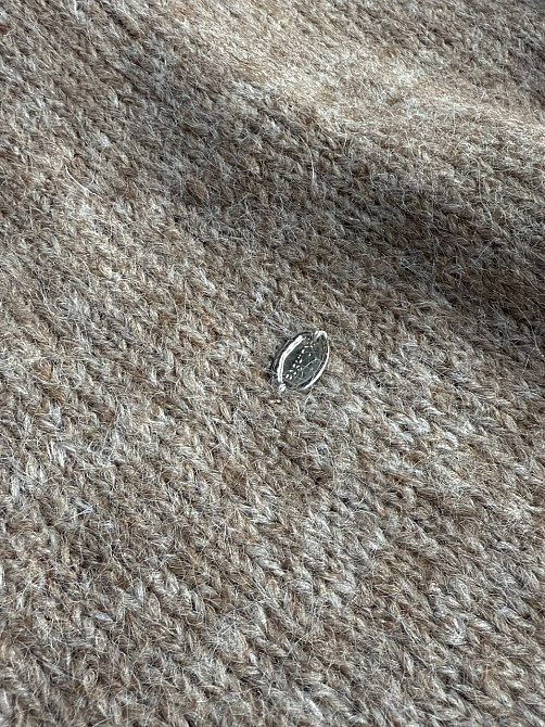 Светр жіночий A-N 08-1 оверсайз з вовною виріз мис, бежевий, one size Київ - фото 6