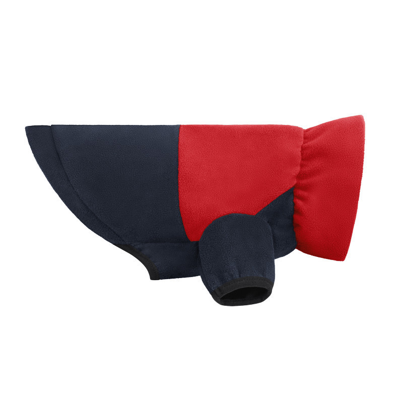 Кофта флісова для собак тепла Barksi Textile світловідбиваюча з високим горлом чорна з червоним Одеса - фото 4