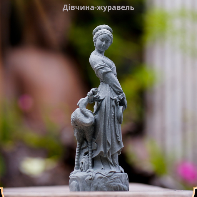 Фигурка Девушка-Журавль з полистоуна 20 см для дома, сада, аквариума, интерьера Одесса - изображение 3