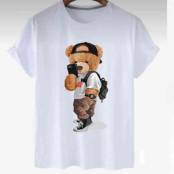 Футболка женская турецкий трикотаж 3D накат Белый Мишка Селфи Харьков