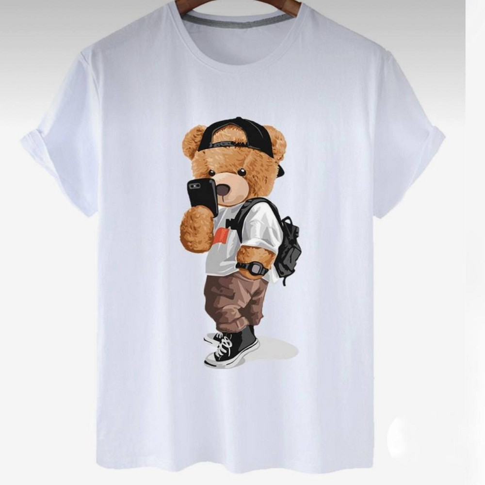 Футболка женская турецкий трикотаж 3D накат Белый Мишка Селфи Харьков - изображение 1