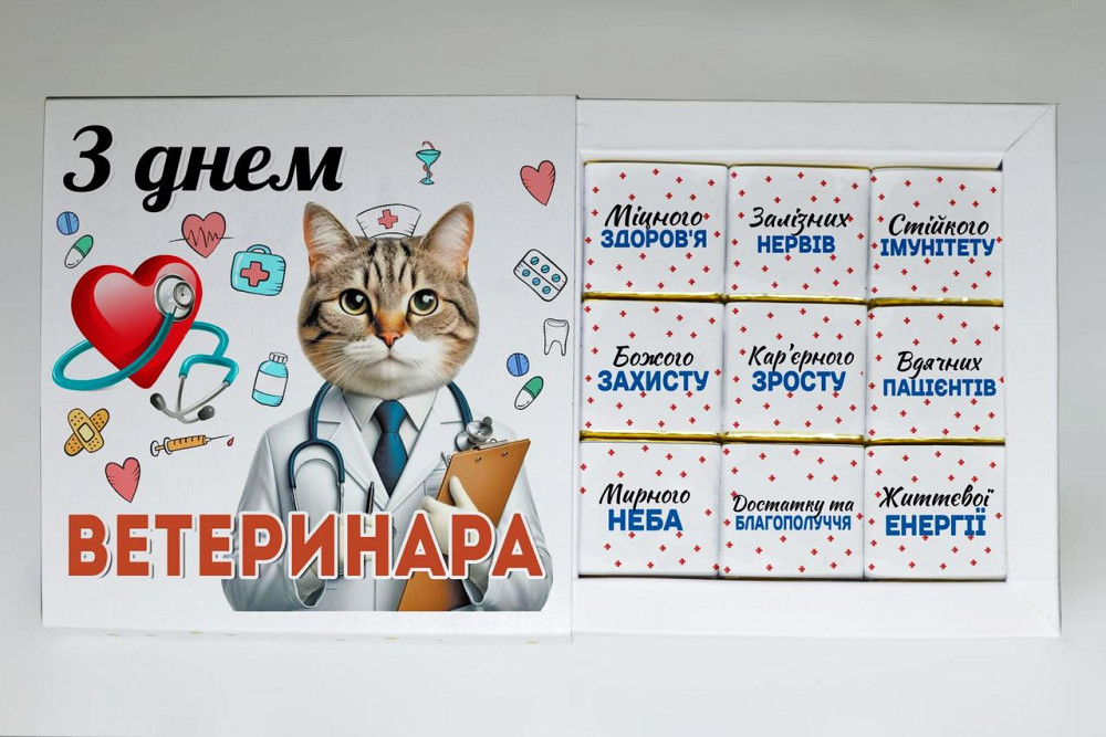 Подарунок ветеринару набір шоколаду "З днем ​​ветеринара" Одеса - фото 1