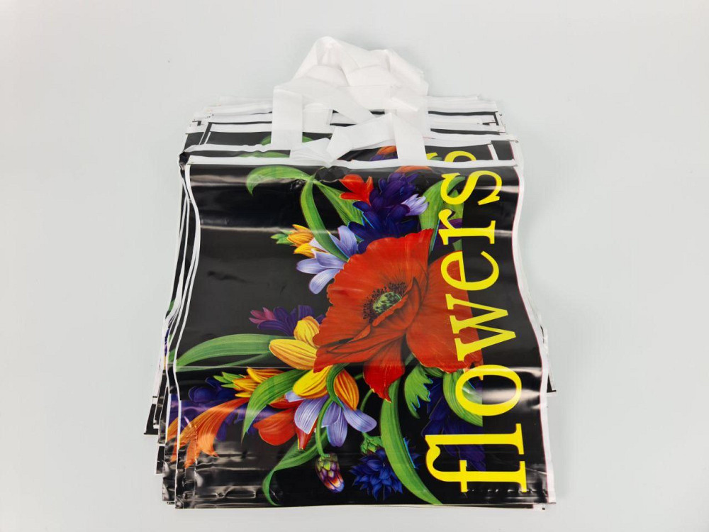 Пакет 32,5*35 петлевая ручка Цветы Комсерв (25 шт) Харьков - изображение 2