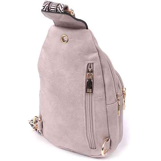 Стильная женская сумка через плечо из экокожи Vintage sale_15119 Бежевый Киев