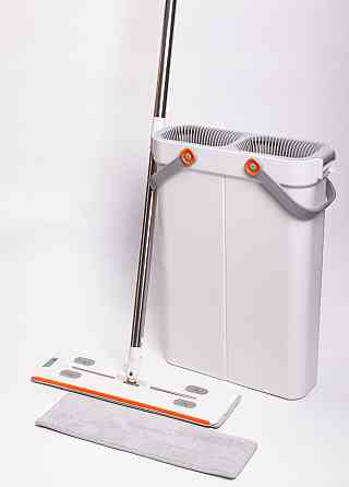 Household Швабра з відром для миття підлоги з віджимом, плоска насадка з мікрофібри, набір для Коломия