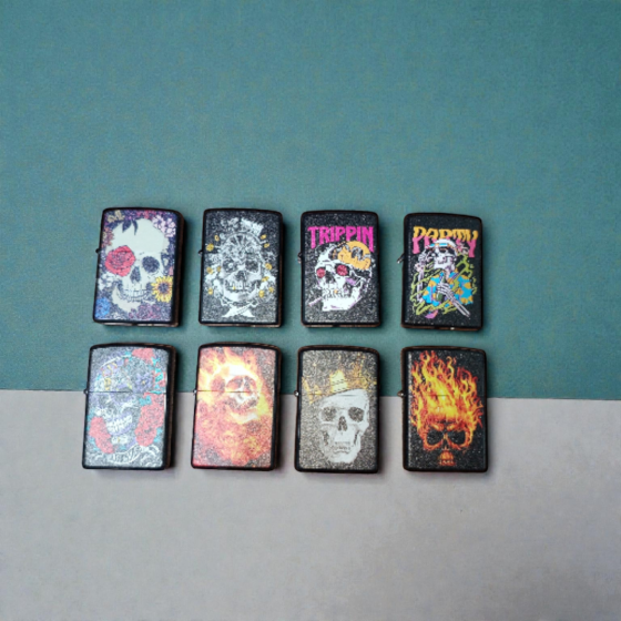 Газовая зажигалка серия черепа | Пьезо зажигалка с принтом черепа 19165-77 a232 Одесса