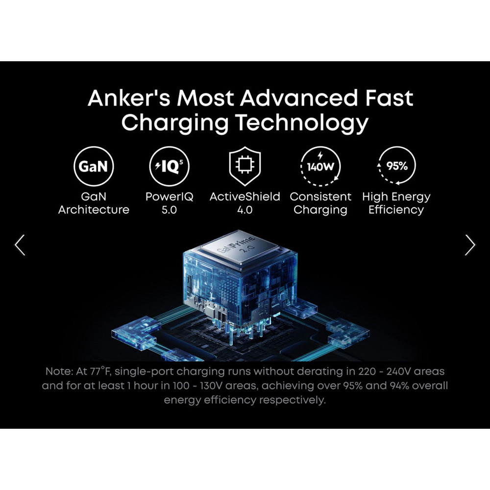 Мережевий зарядний пристрій Anker GaN Prime Charger 160 W, 3xUSB-C, Display Silver (A2687341) ( 25407 ) Харків - фото 5