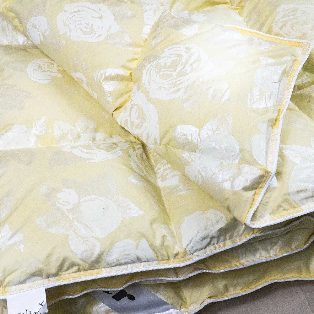 Полупуховое Евро одеяло YouStar 50% пух 50% перо, размер 200х220 см (Бежевый) Сумы - изображение 8