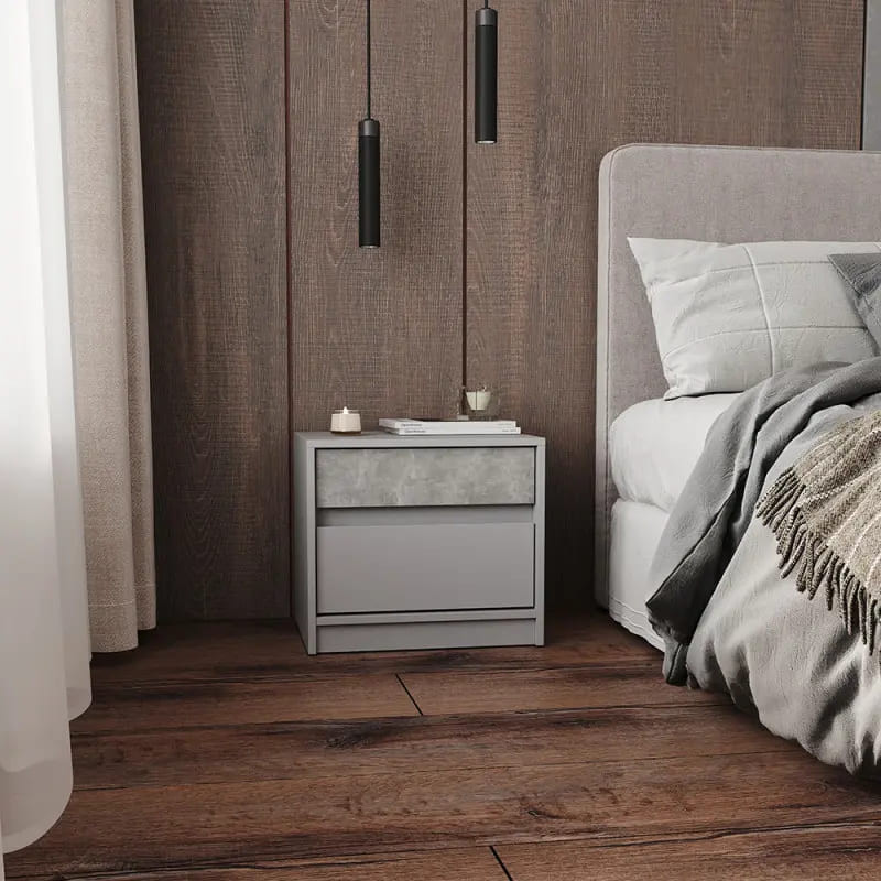 Тумба прикроватная Эверест Стайл-500 50,2х39х44,2 см Кашемир/Бетон (DTM-071155) Днепр - изображение 1