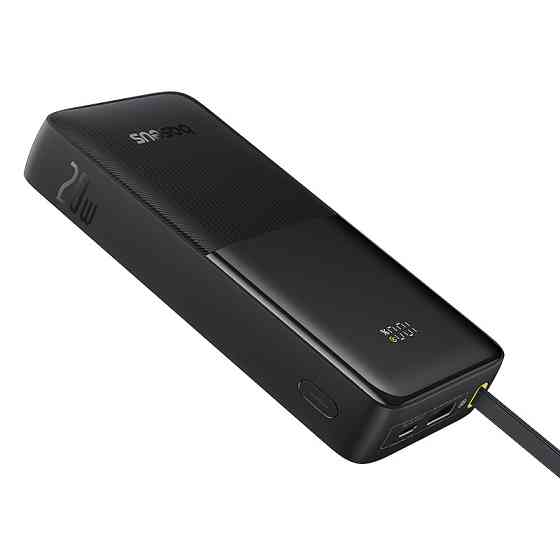 Зовнішній акумулятор Baseus Bipow 2 Digital Display Power Bank With Built-in USB-C Cable 20000mah 20W Cluster Black Київ