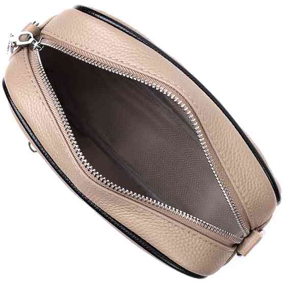 Жіноча вечірня сумка на ланцюжці з натуральної шкіри Vintage 22381 Бежева Київ