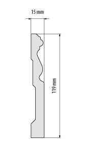 Плинтус под покраску из дюрополимера Элегант LPC - 09 (2.44м.п.) 119х15мм Днепр