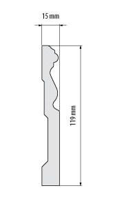 Плинтус под покраску из дюрополимера Элегант LPC - 09 (2.44м.п.) 119х15мм Днепр - изображение 3