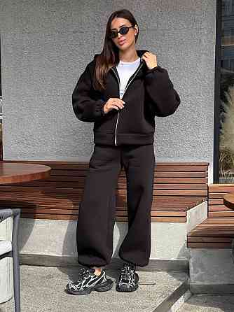 Жіночий теплий костюм на флісі Чорний 42/46 Харків