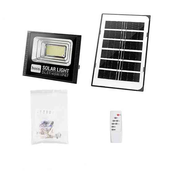 Лампа вулична HOCO DL07 Plus із сонячною панеллю, чорна Винница