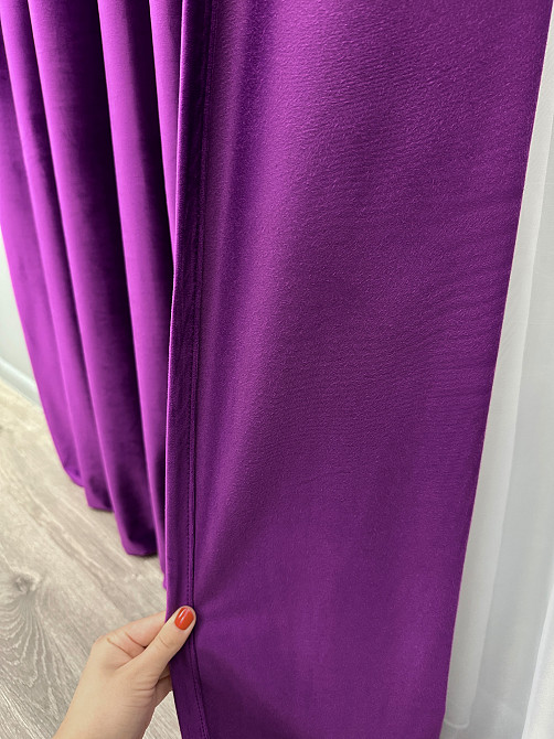 Комплект готових штор VR-Textil Оксамит (бархат) Фуксія 150х290 см 2 шт (39-0141) Київ - фото 7