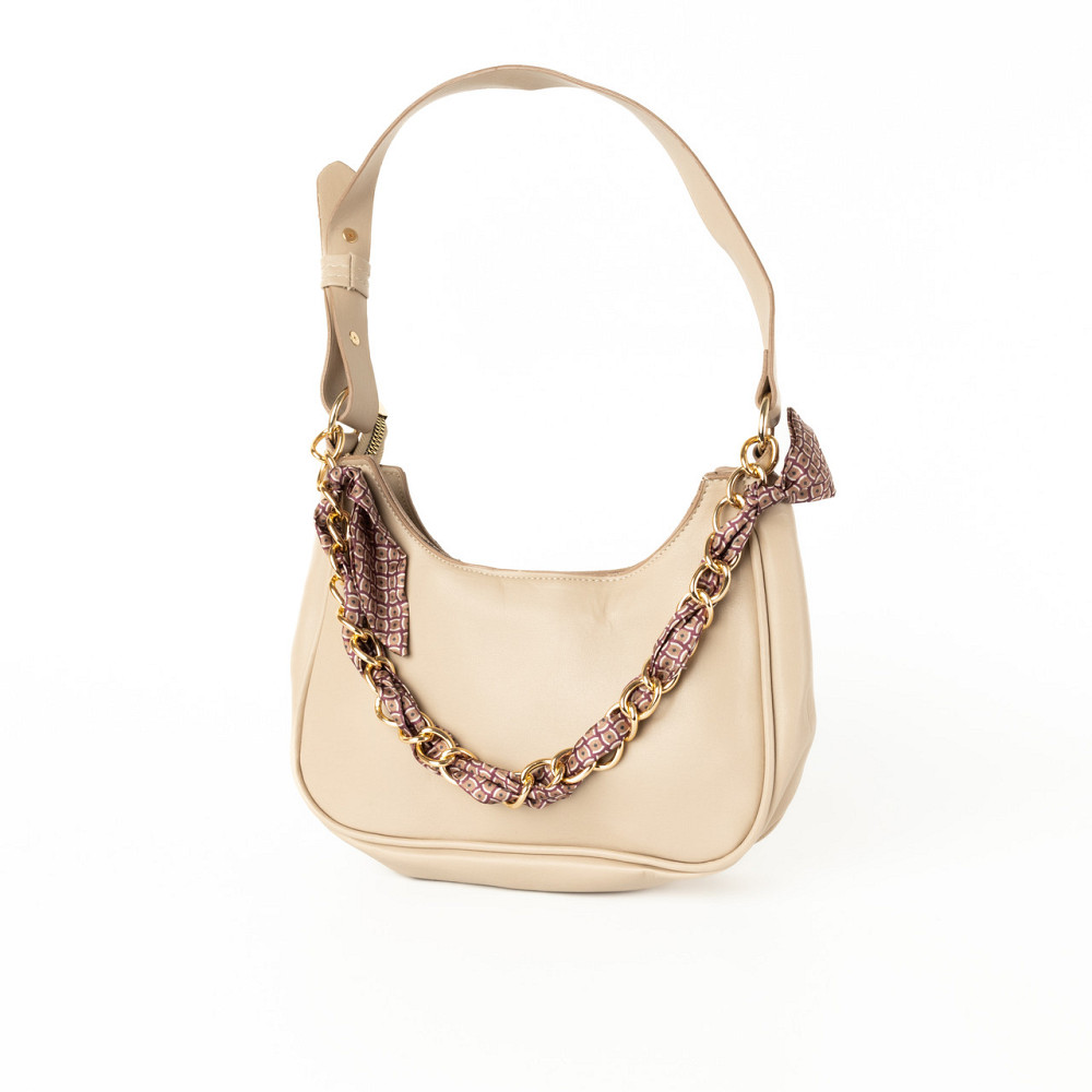 Сумка женская из искусственной кожи, сумочка с ручкой-цепочкой и ленточкой, Молочный Каменец-Подольский - изображение 1