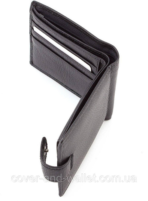 Чоловічий шкіряний гаманець з зажимом на кнопці ST Leather 113 Київ - фото 9