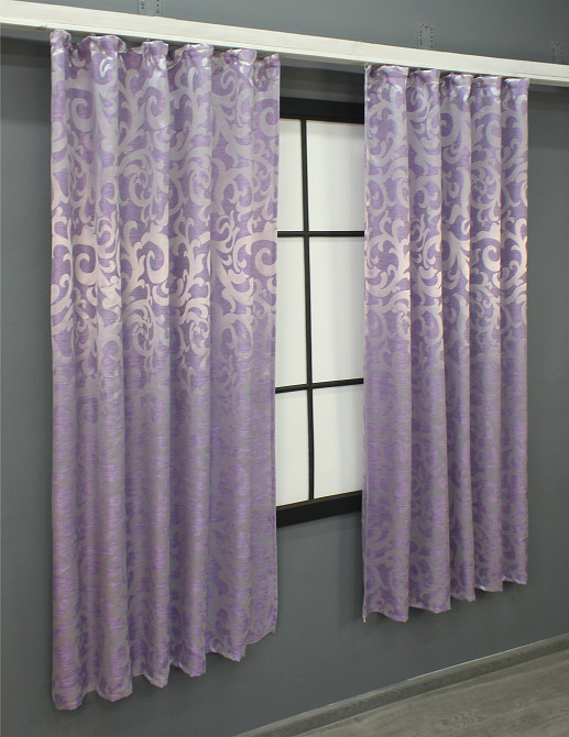 Комплект коротких штор VR-Textil Жаккард Вензель № 295ш Сиреневый 130х170 см 2 шт (35-0198) Киев - изображение 3