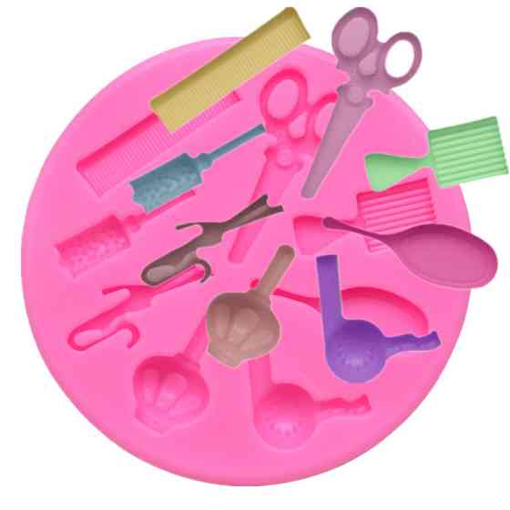 Силиконовый молд Парикмахерская 8 см розовый Киев
