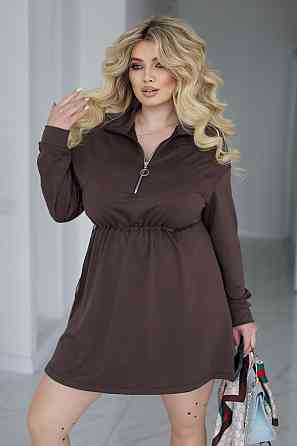 Трикотажное платье оверсайз на кулиске 