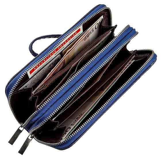 Кошелек женский из зернистой экокожи KIVI 19046 Синий Киев