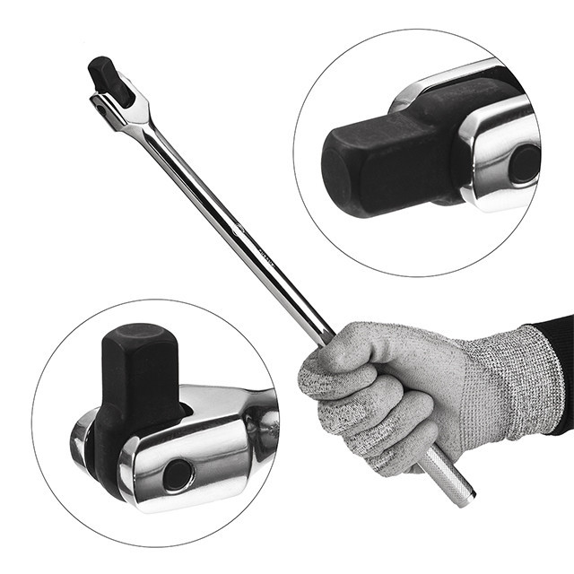 Вороток з шарніром INTERTOOL ET-1033 – 1/2", 375 мм, Cr-V, STORM Львів - фото 1