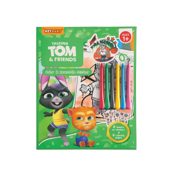 Дитяча книжка-розмальовка Keybaby з крейдою та наліпками для дітей від 1 року, у кольорі Green Кам'янець-Подільський