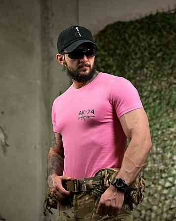 Бавовняна футболка AK-74 pink ПП7755 Київ
