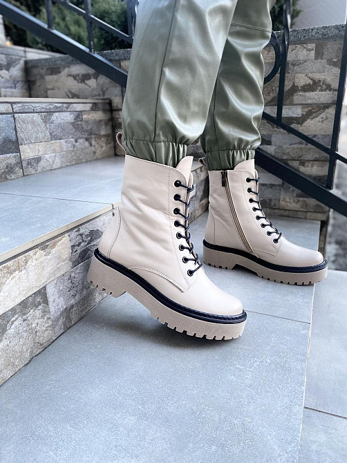 Черевики жіночі M.KRAFT бежеві натуральна шкіра висота 16см підошва 3/5см (A22) (4286) 37р.39р. Коломия - фото 2