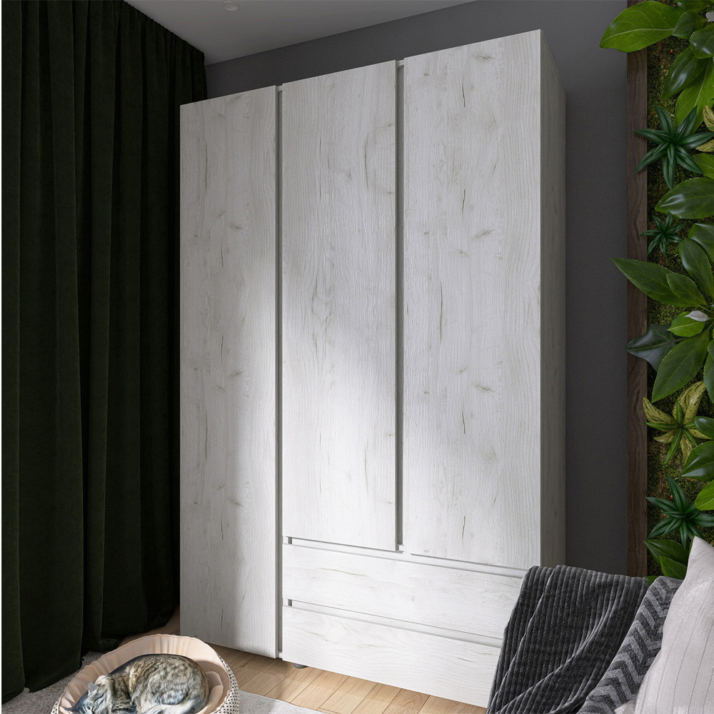 Шафа тридверна Еверест ШЛ-3 Лайт Дуб Крафт білий (DTM-071085) Львів - фото 2