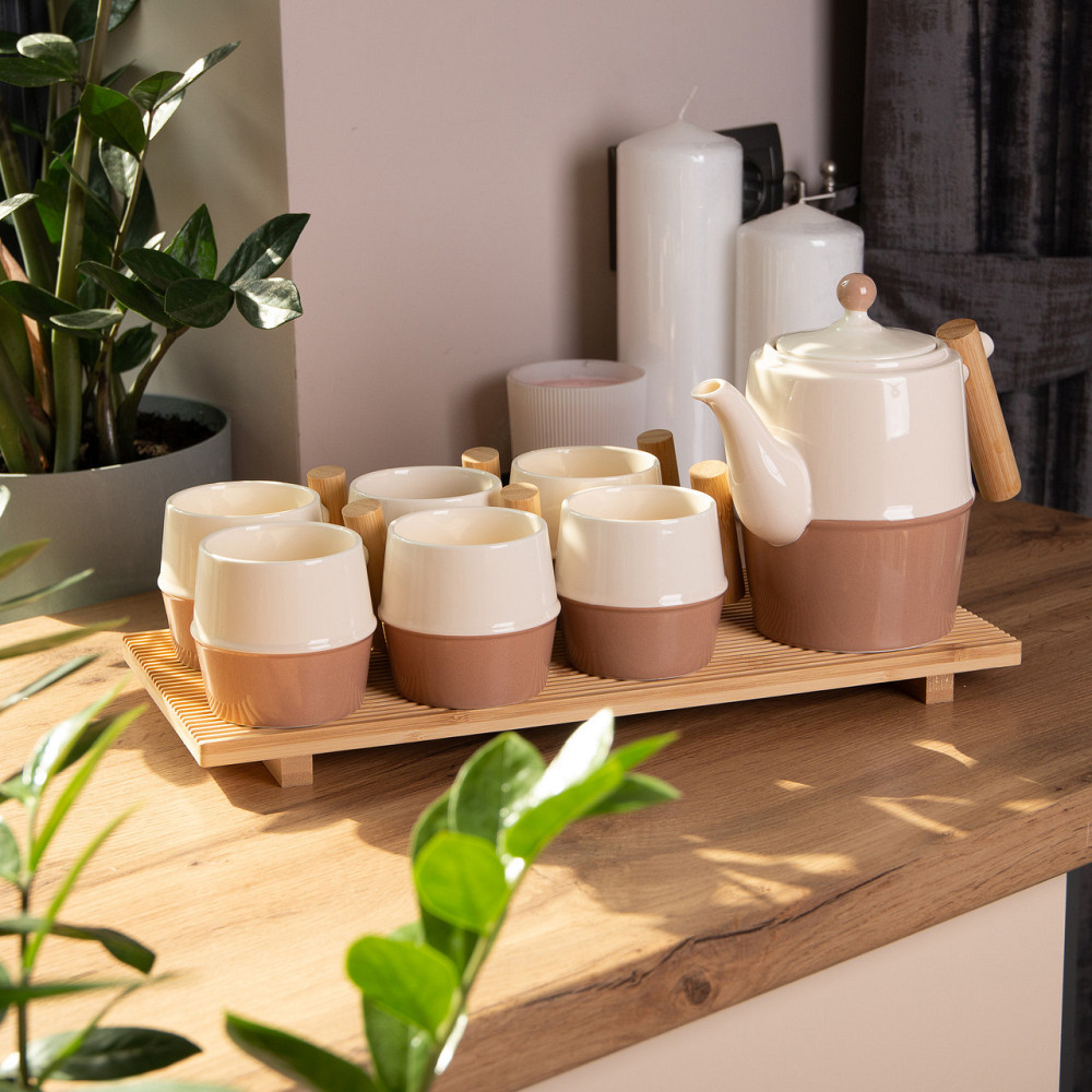 Чайний сервіз на 6 персон з бамбуковою підставкою Київ - фото 5