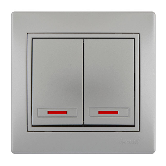 MIRA сірий металік Вимикач внутрішній 2кл з підсвічуванням зі вставкою Лезард Житомир - фото 1